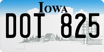 IA license plate DOT825