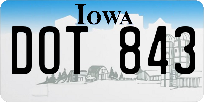 IA license plate DOT843