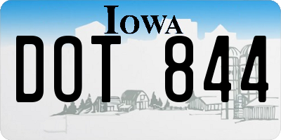 IA license plate DOT844