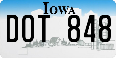 IA license plate DOT848