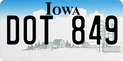 IA license plate DOT849