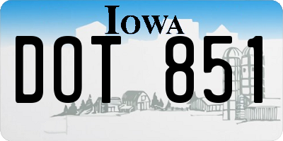 IA license plate DOT851