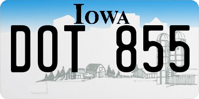 IA license plate DOT855