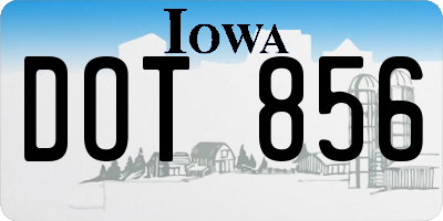 IA license plate DOT856