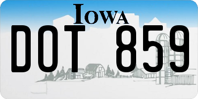 IA license plate DOT859