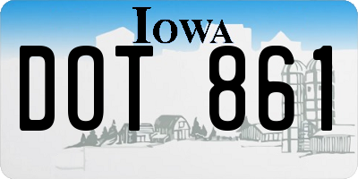 IA license plate DOT861
