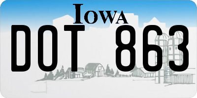 IA license plate DOT863