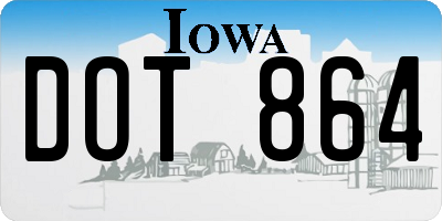 IA license plate DOT864