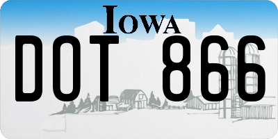 IA license plate DOT866