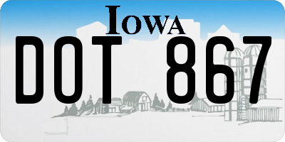 IA license plate DOT867