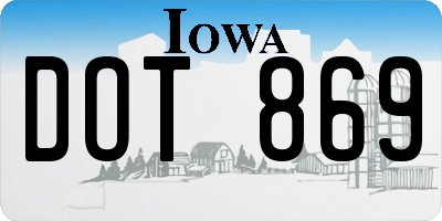 IA license plate DOT869