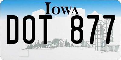 IA license plate DOT877