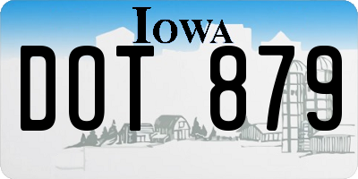 IA license plate DOT879