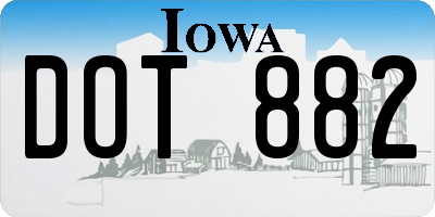 IA license plate DOT882