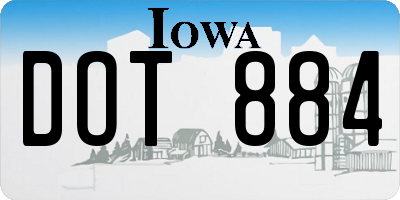 IA license plate DOT884