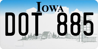 IA license plate DOT885