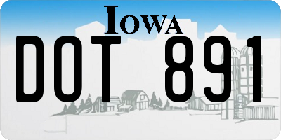 IA license plate DOT891