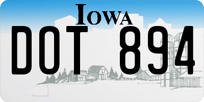 IA license plate DOT894
