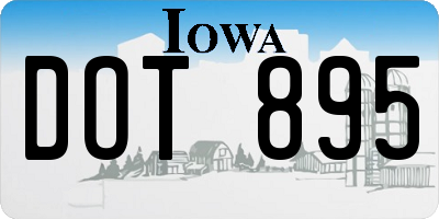 IA license plate DOT895
