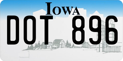 IA license plate DOT896
