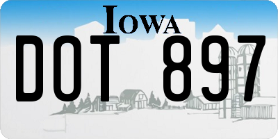 IA license plate DOT897