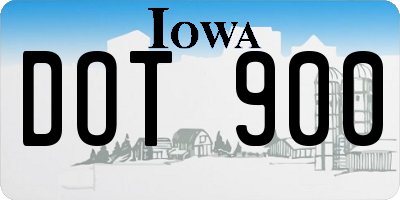 IA license plate DOT900