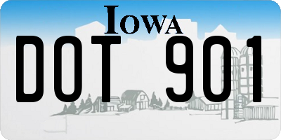 IA license plate DOT901
