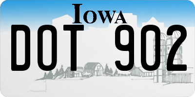 IA license plate DOT902
