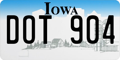 IA license plate DOT904