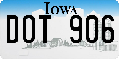 IA license plate DOT906