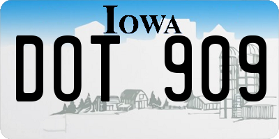 IA license plate DOT909