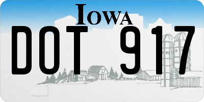 IA license plate DOT917