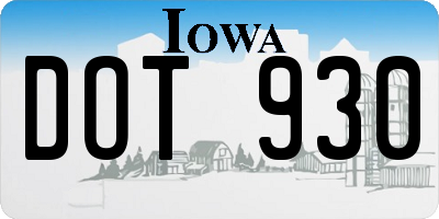 IA license plate DOT930