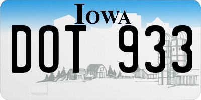 IA license plate DOT933