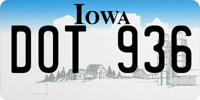 IA license plate DOT936