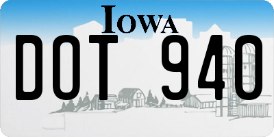 IA license plate DOT940