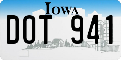 IA license plate DOT941