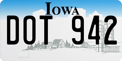 IA license plate DOT942