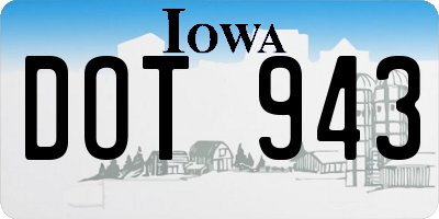 IA license plate DOT943