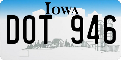 IA license plate DOT946