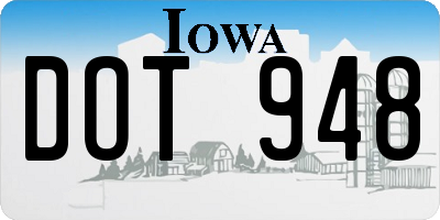 IA license plate DOT948