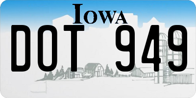 IA license plate DOT949