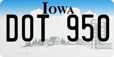 IA license plate DOT950