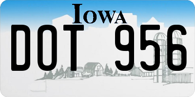 IA license plate DOT956