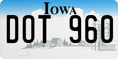 IA license plate DOT960