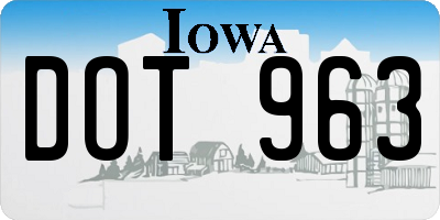 IA license plate DOT963