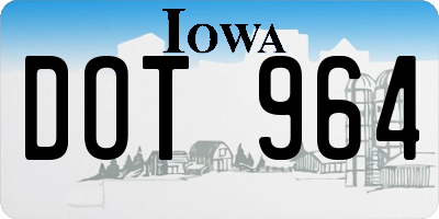 IA license plate DOT964