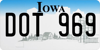 IA license plate DOT969