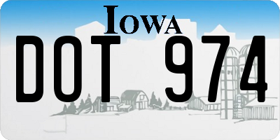 IA license plate DOT974
