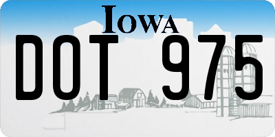 IA license plate DOT975